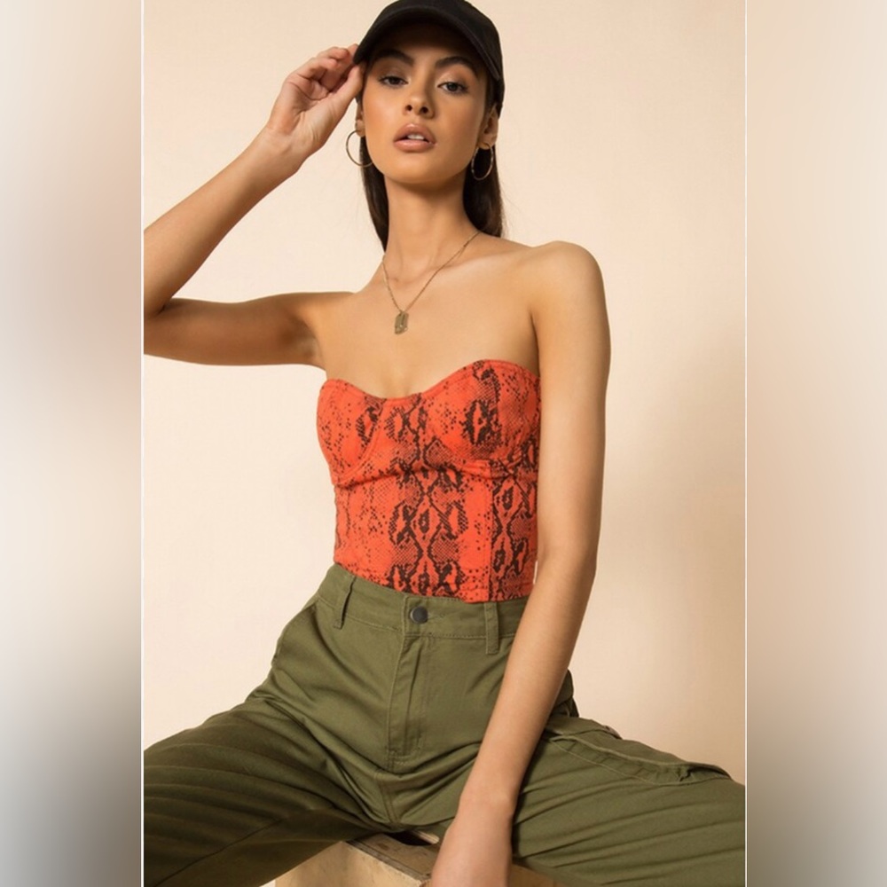 Snakeskin Print Corset Top